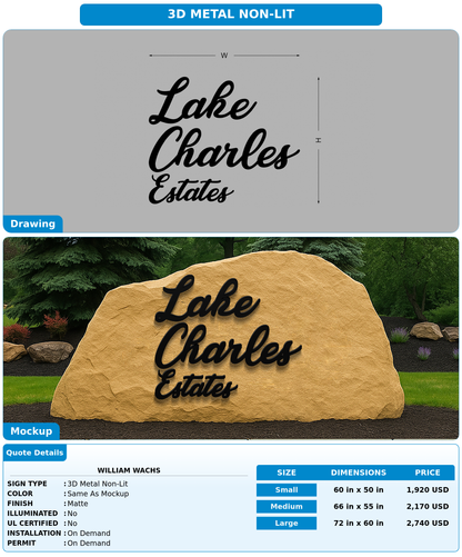 CUSTOM MOCKUP SIGN FOR William Wachs