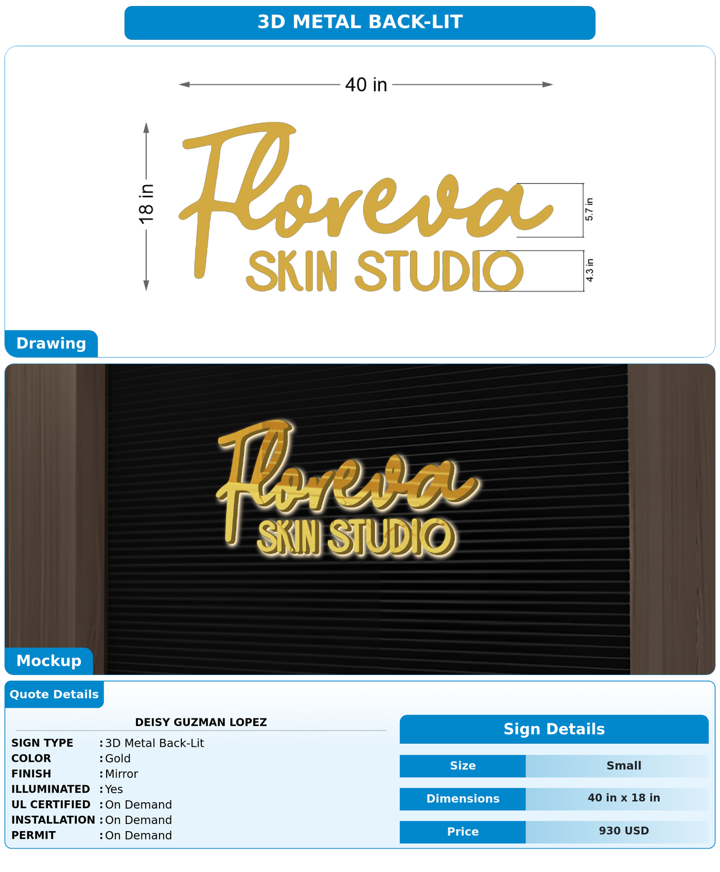 CUSTOM MOCKUP SIGN FOR Deisy Guzman Lopez