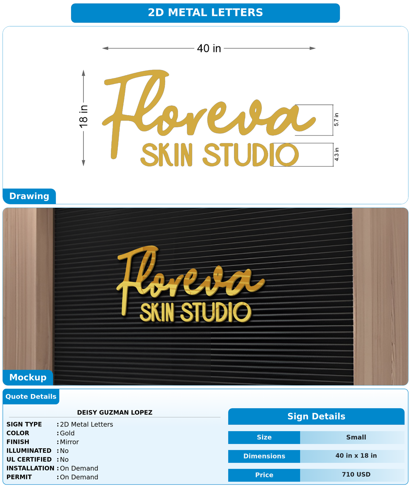 CUSTOM MOCKUP SIGN FOR Deisy Guzman Lopez