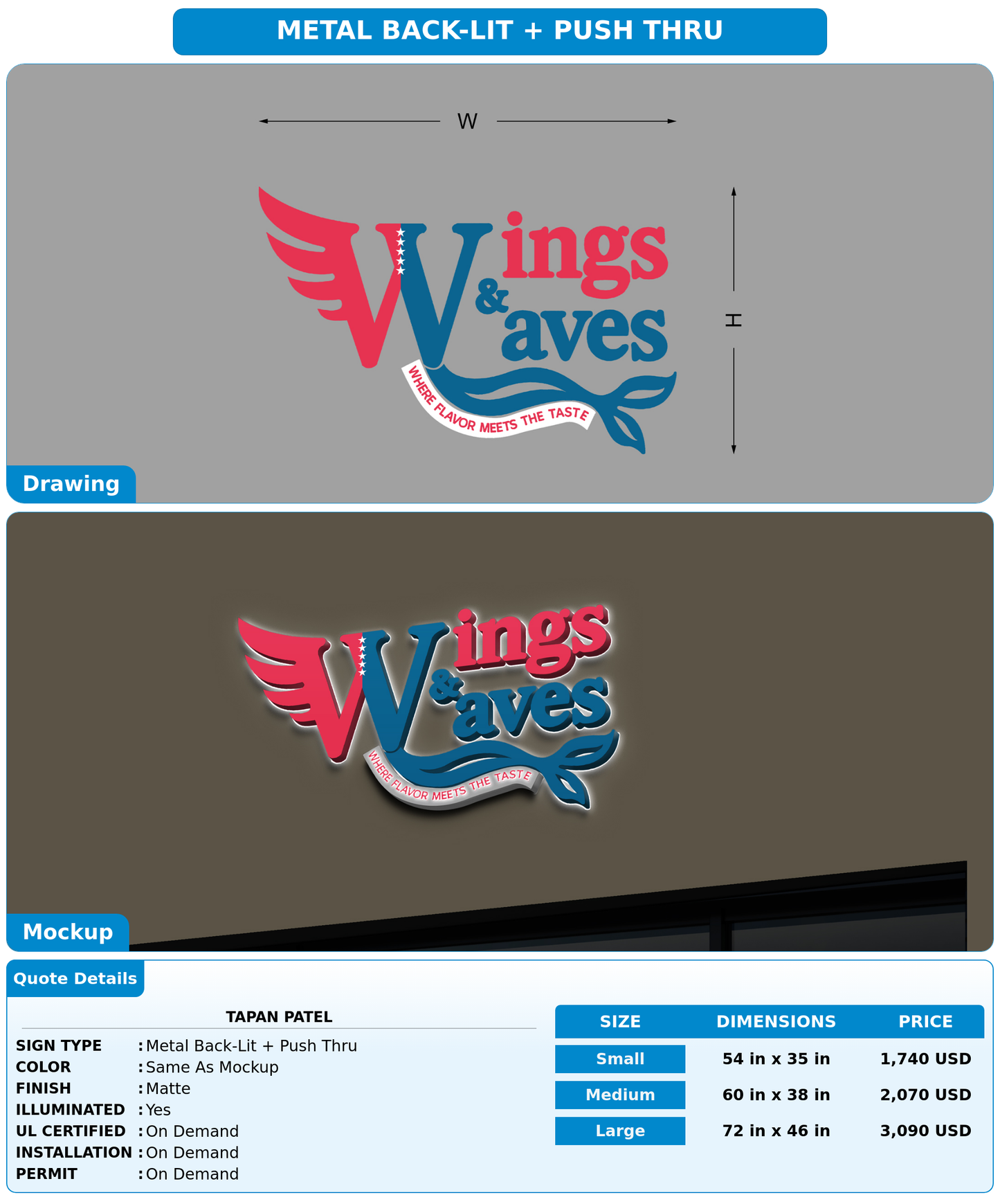 CUSTOM MOCKUP SIGN FOR tapan patel