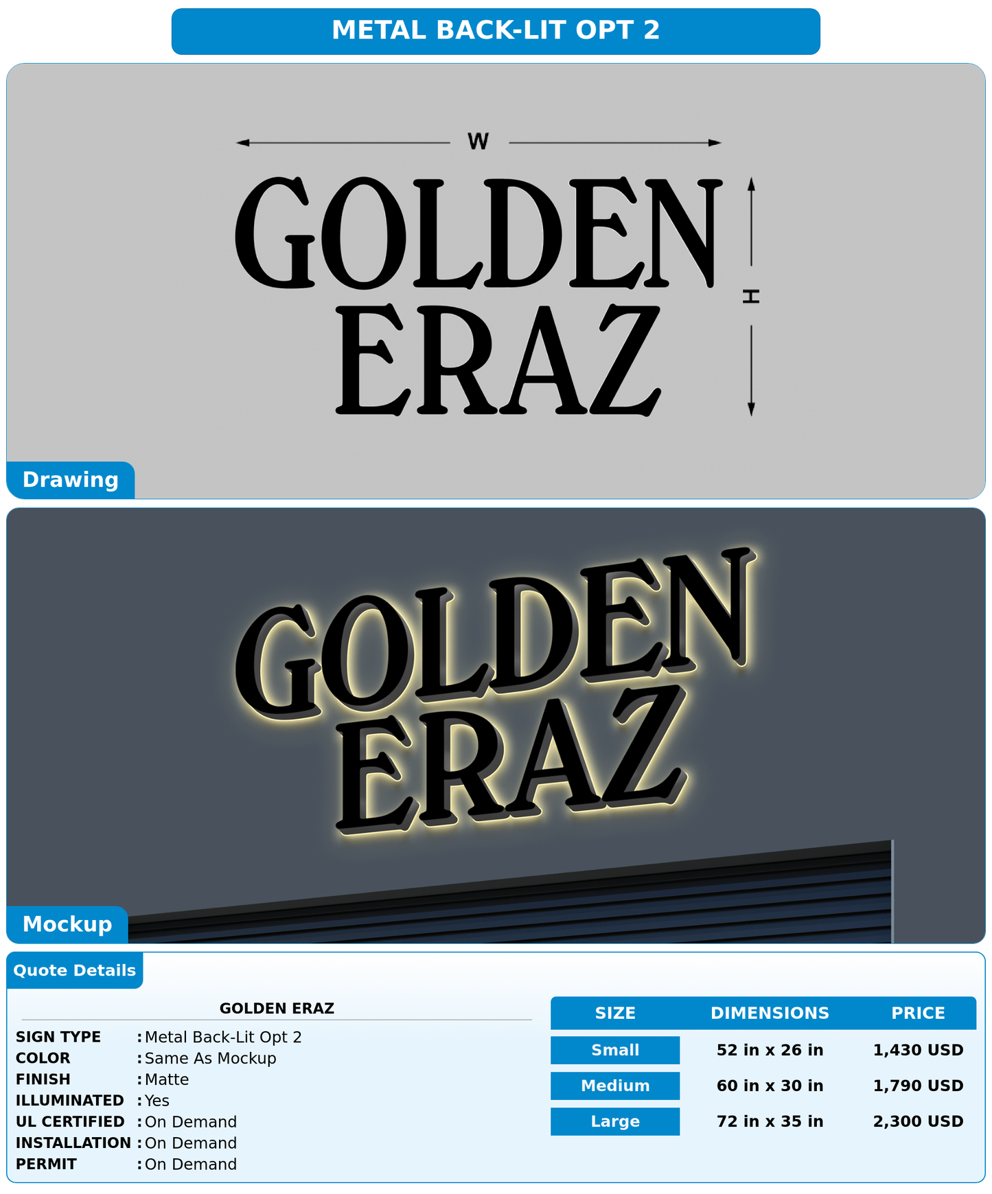 CUSTOM MOCKUP SIGN FOR Golden Eraz