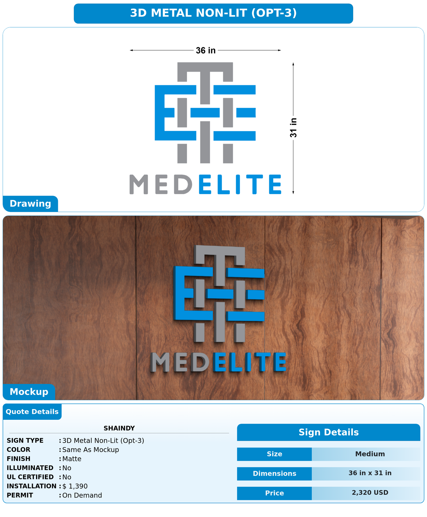 CUSTOM MOCKUP SIGN FOR Shaindy