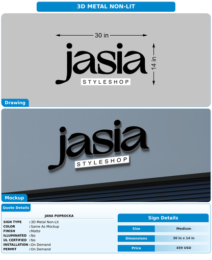 CUSTOM MOCKUP SIGN FOR Jana Poprocka