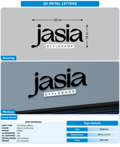 CUSTOM MOCKUP SIGN FOR Jana Poprocka