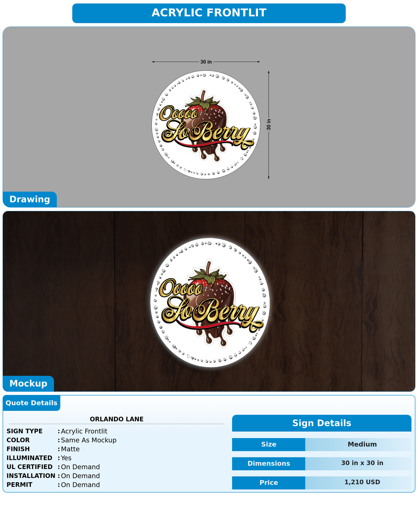 CUSTOM MOCKUP SIGN FOR Orlando Lane