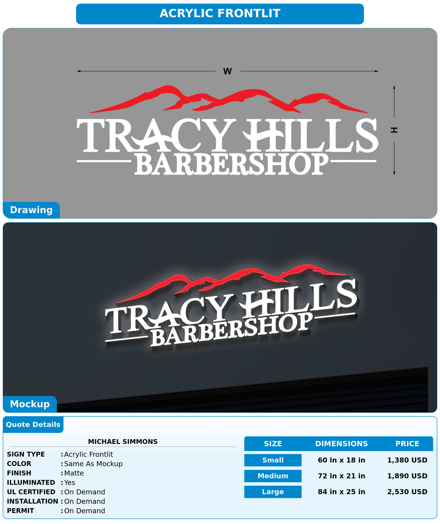 CUSTOM MOCKUP SIGN FOR Michael Simmons