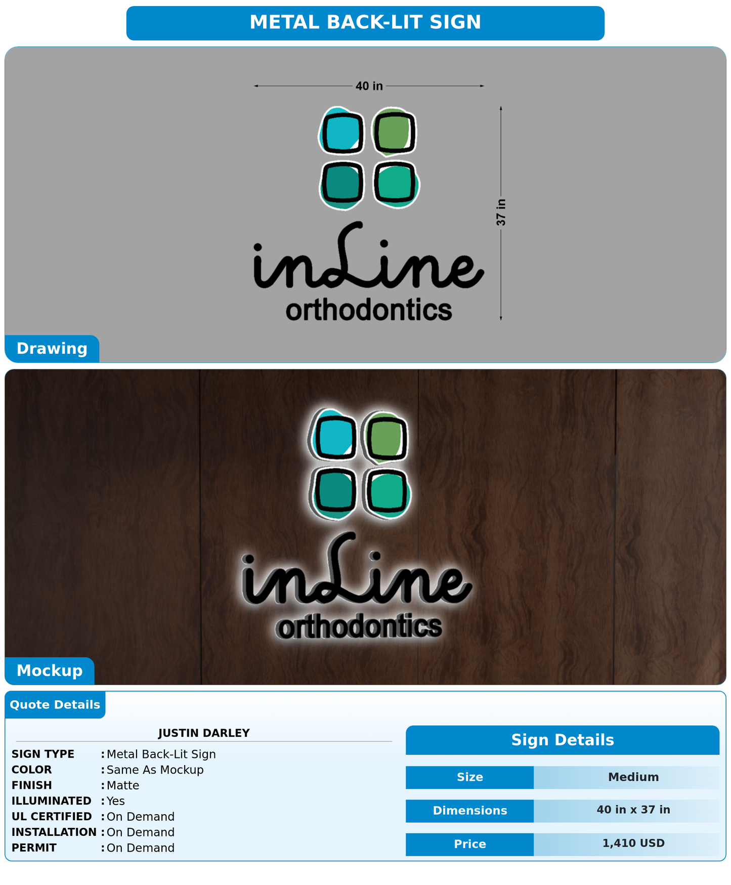 CUSTOM MOCKUP SIGN FOR Justin Darley