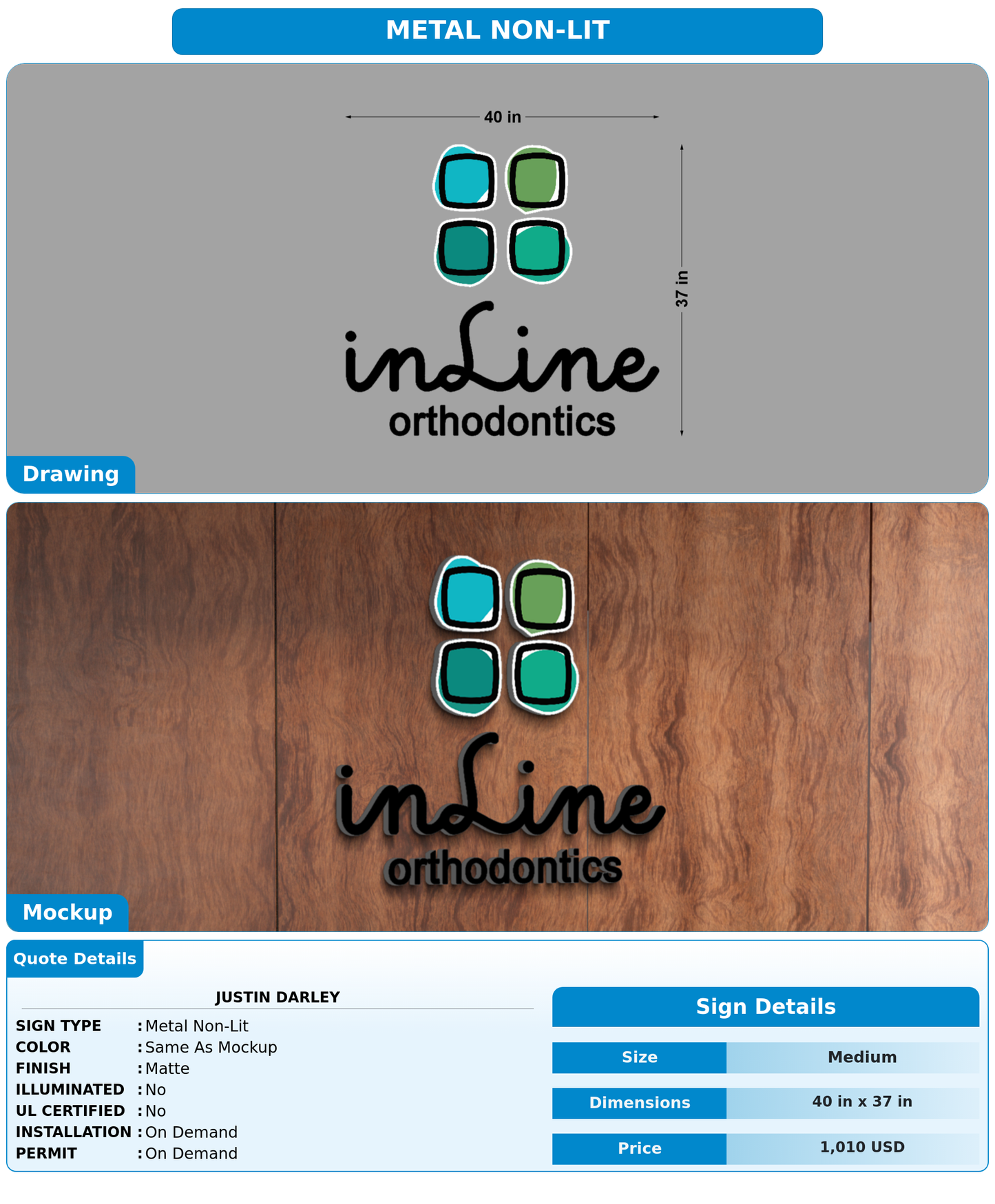 CUSTOM MOCKUP SIGN FOR Justin Darley
