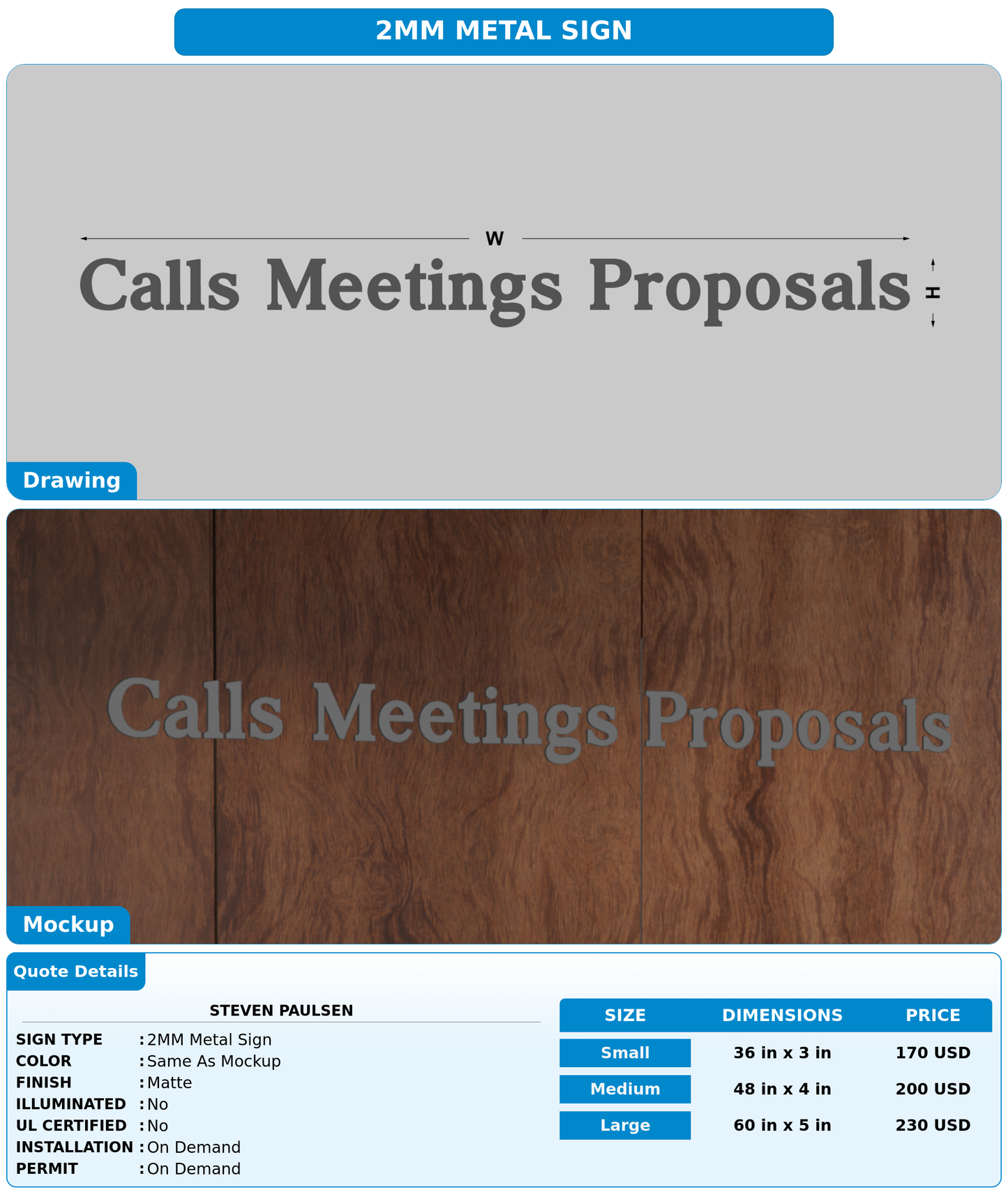 CUSTOM MOCKUP SIGN FOR Steven Paulsen