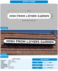 CUSTOM MOCKUP SIGN FOR Lovers Garden