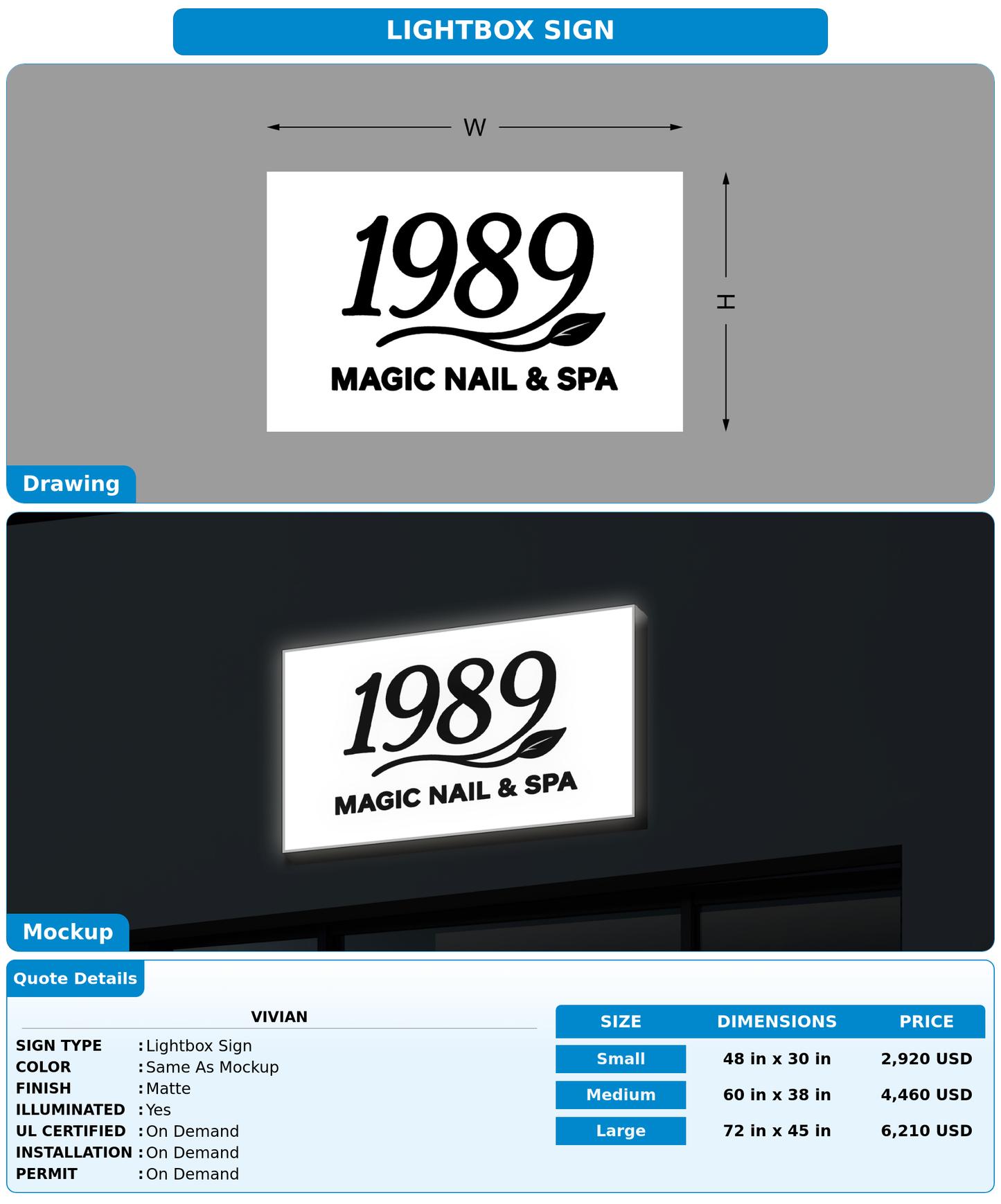 CUSTOM MOCKUP SIGN FOR Vivian