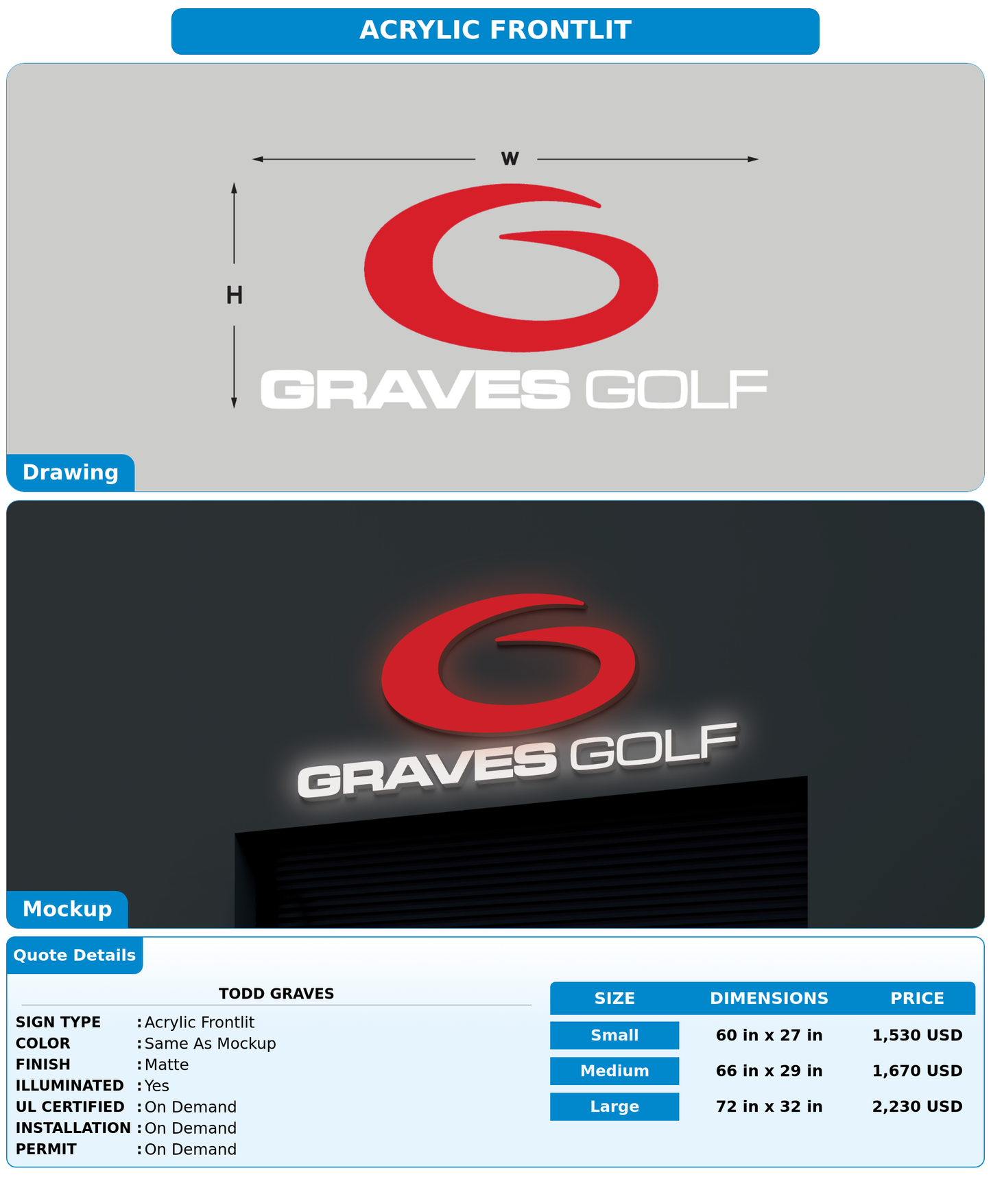 CUSTOM MOCKUP SIGN FOR Todd Graves