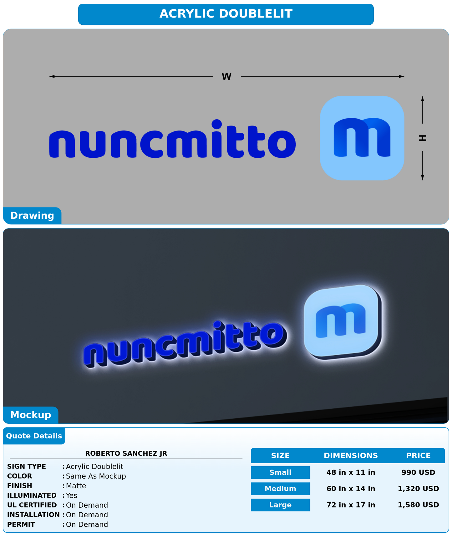 CUSTOM MOCKUP SIGN FOR Roberto Sanchez Jr