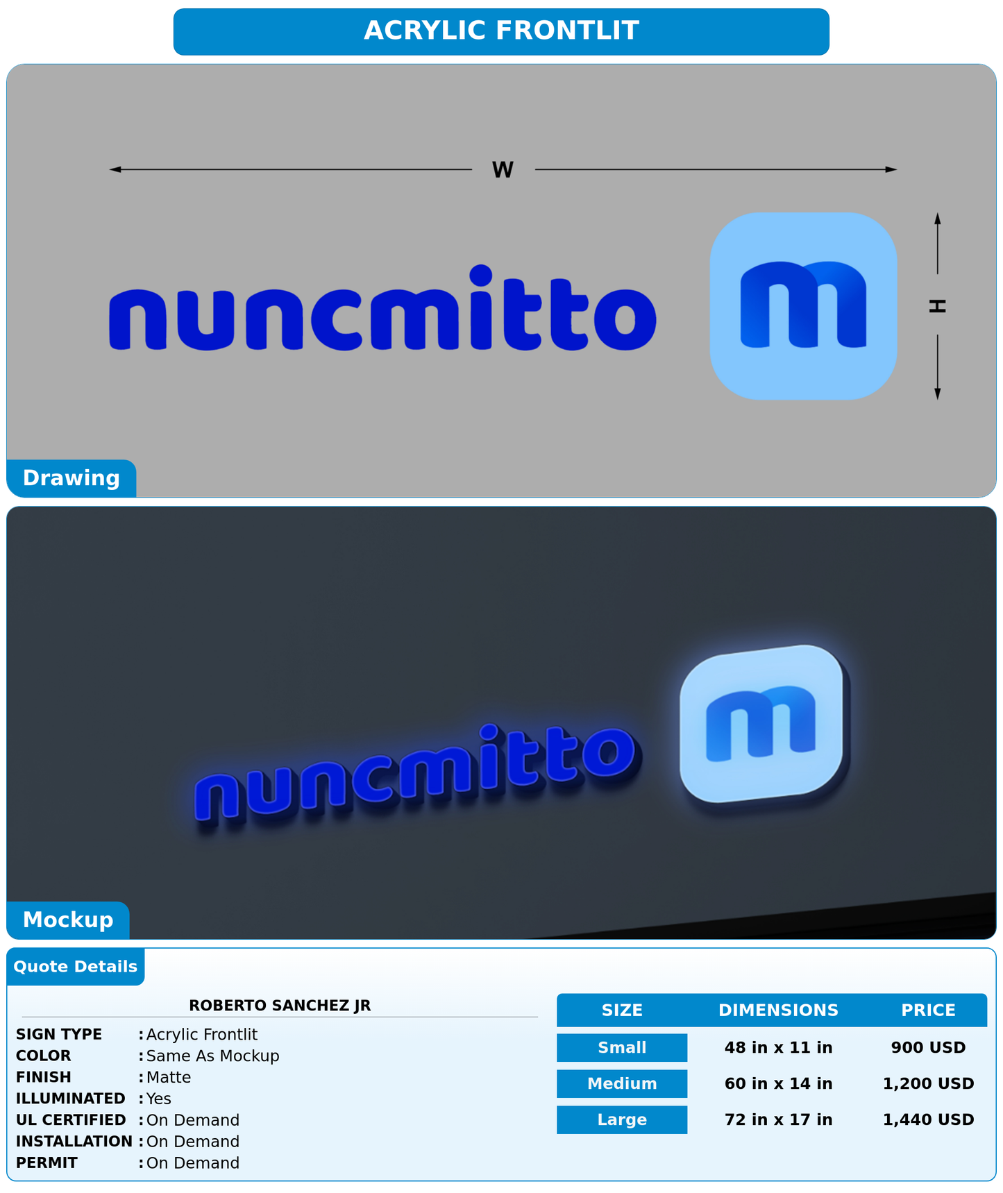 CUSTOM MOCKUP SIGN FOR Roberto Sanchez Jr