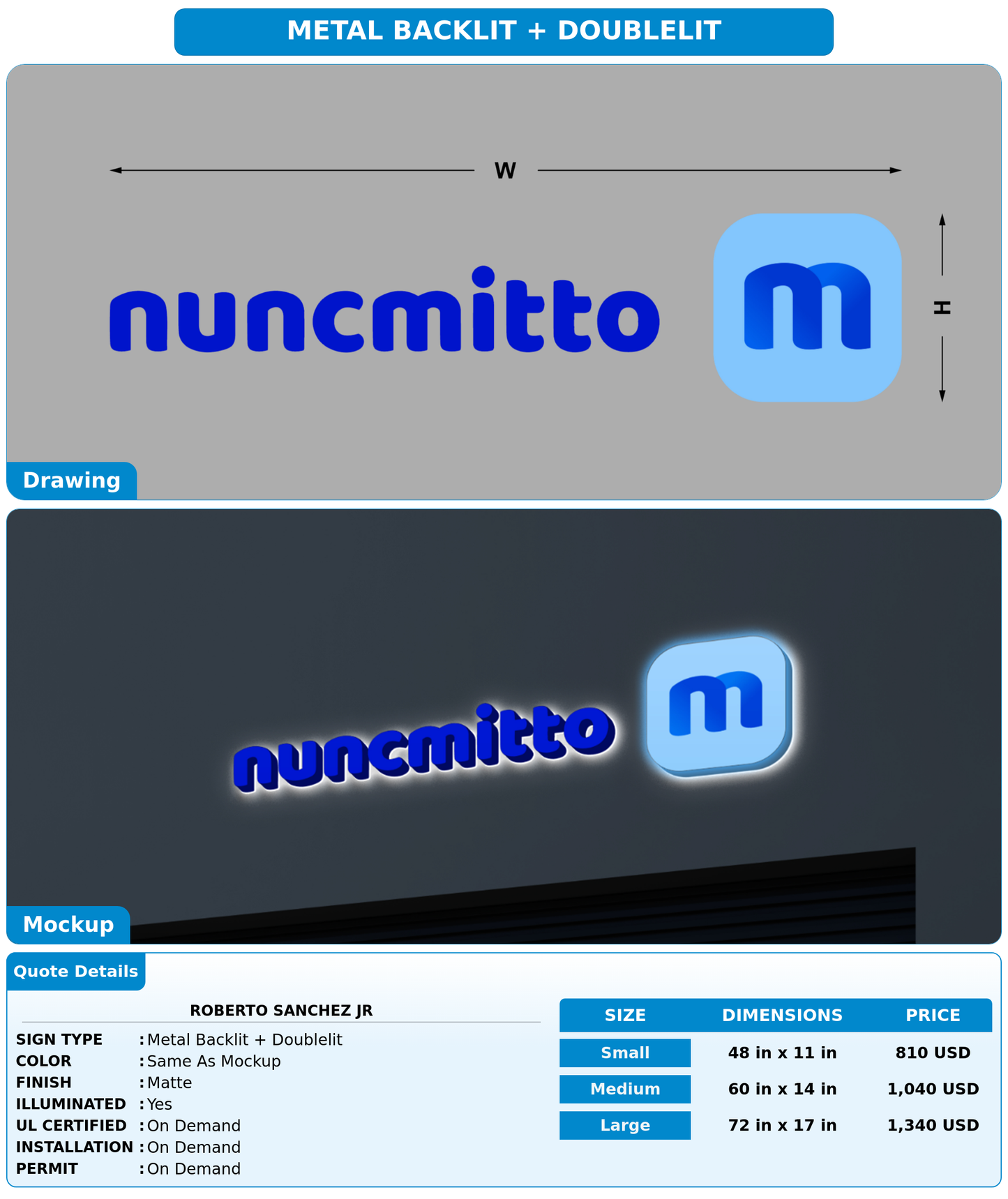 CUSTOM MOCKUP SIGN FOR Roberto Sanchez Jr
