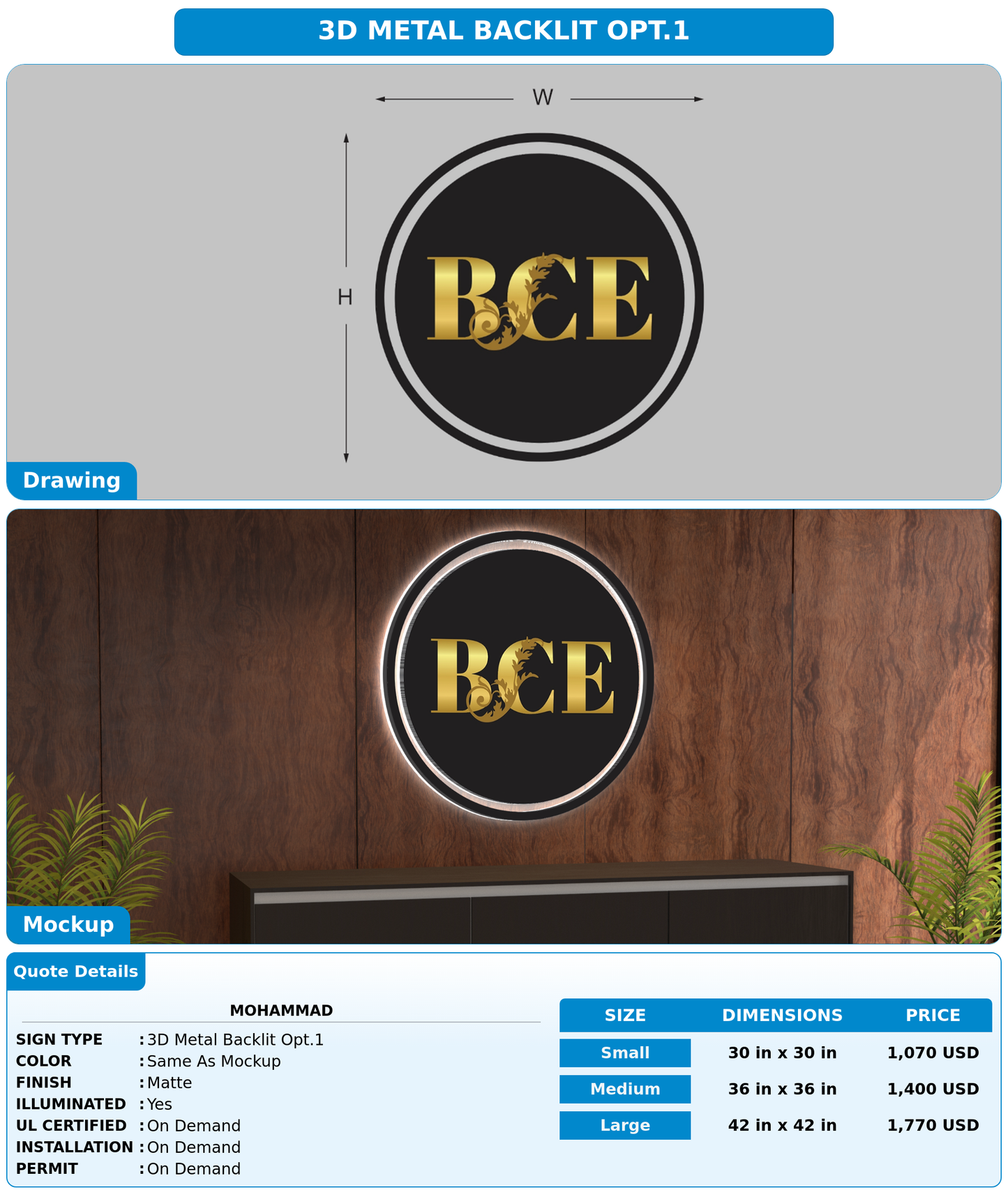 CUSTOM MOCKUP SIGN FOR Mohammad
