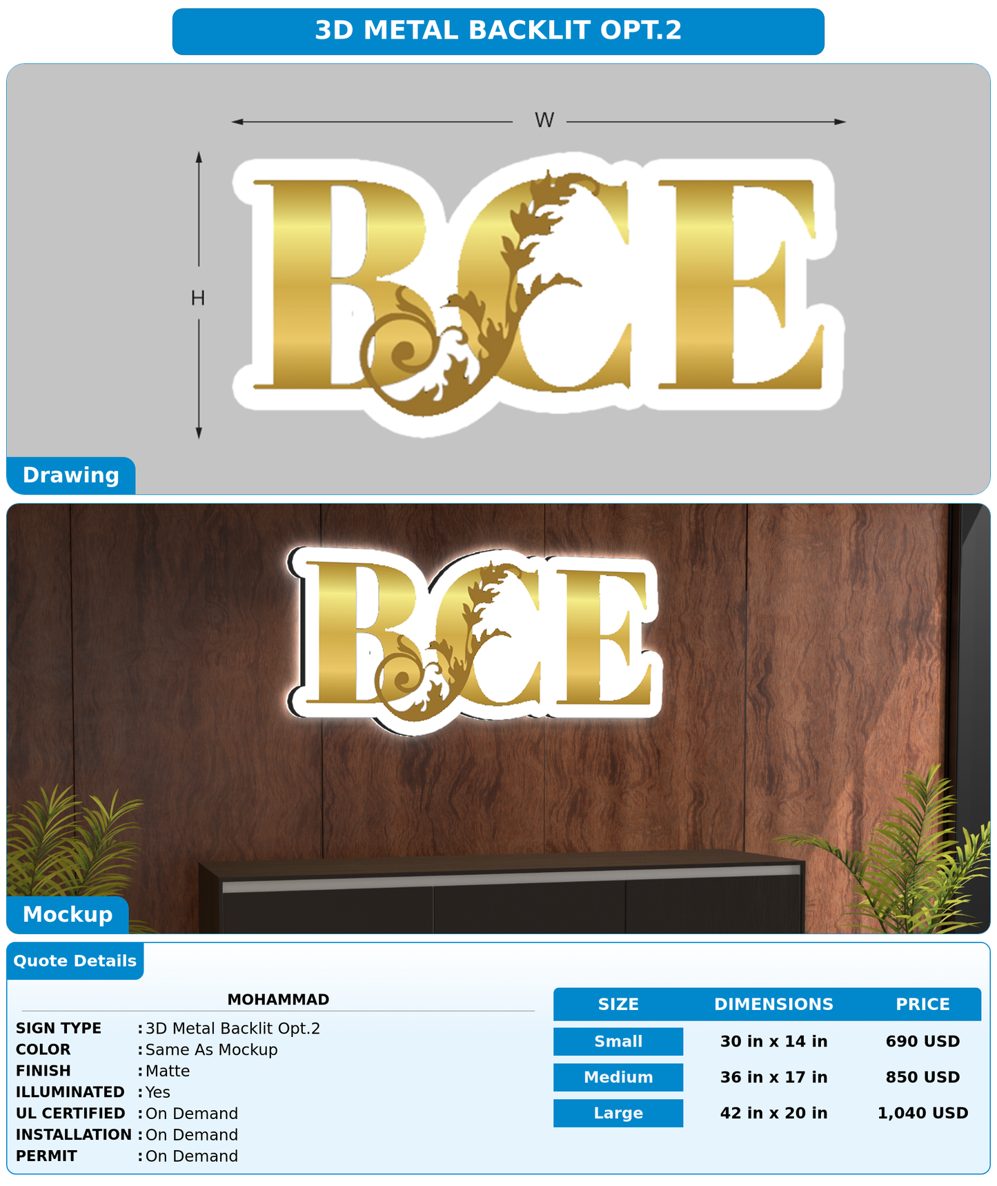 CUSTOM MOCKUP SIGN FOR Mohammad