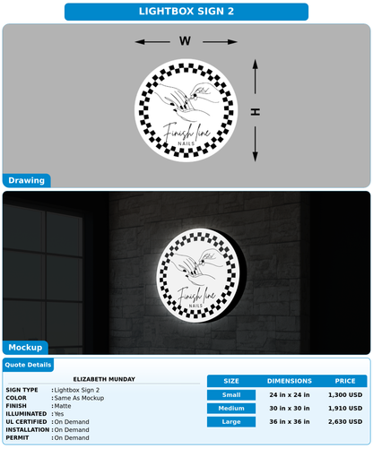 CUSTOM MOCKUP SIGN FOR Elizabeth Munday