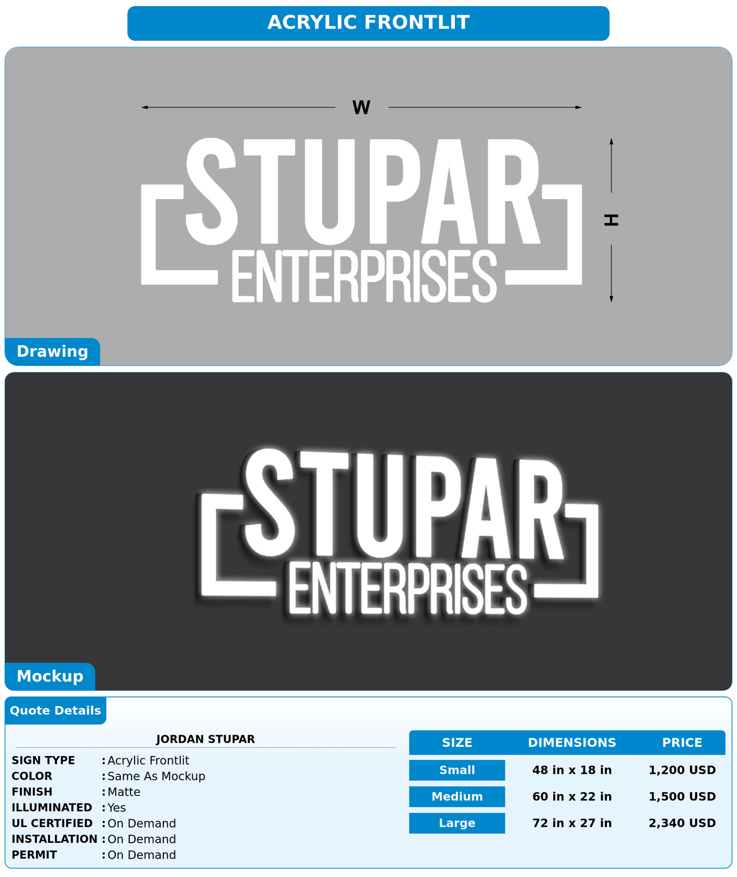 CUSTOM MOCKUP SIGN FOR Jordan Stupar
