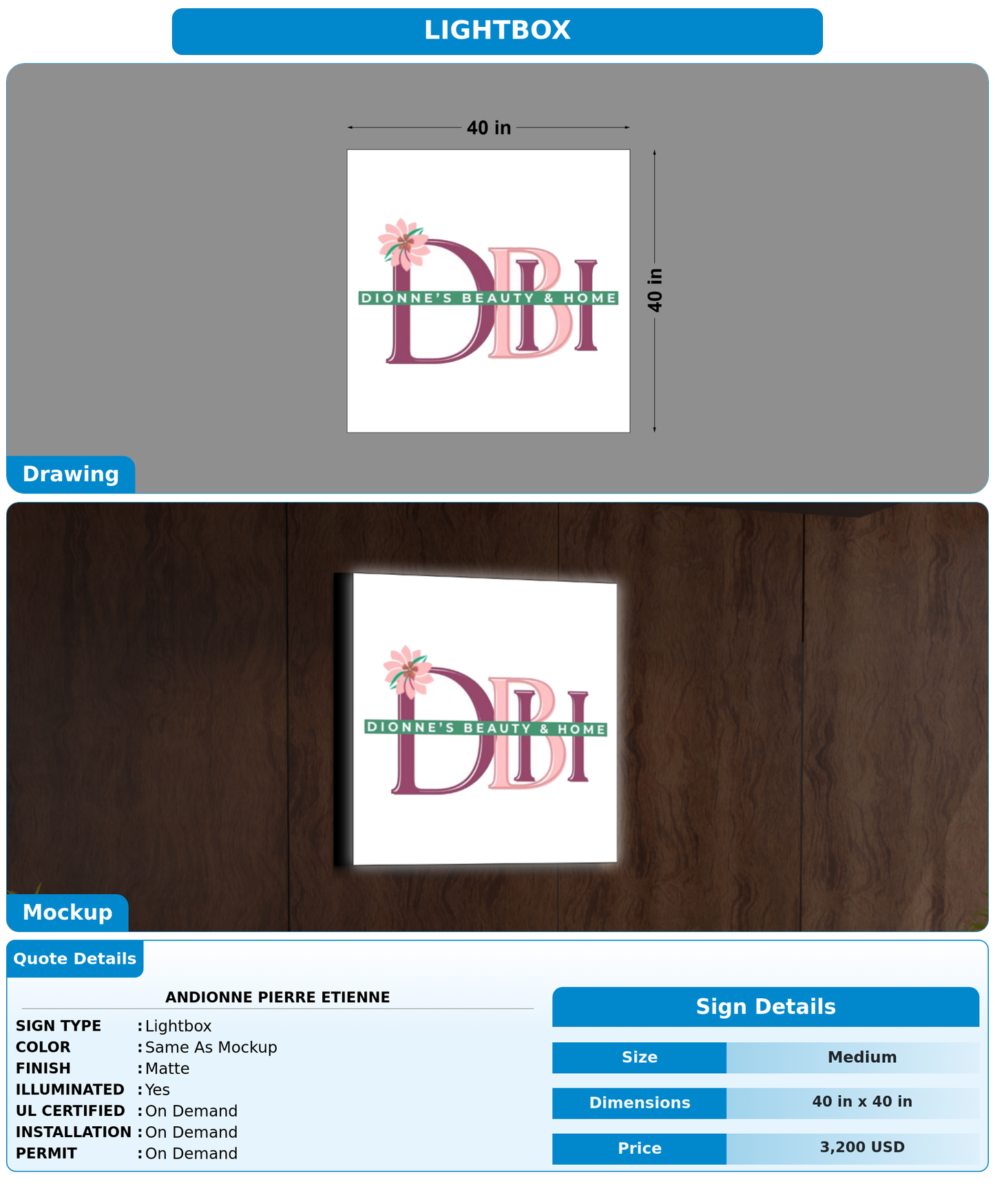 CUSTOM MOCKUP SIGN FOR Andionne Pierre Etienne