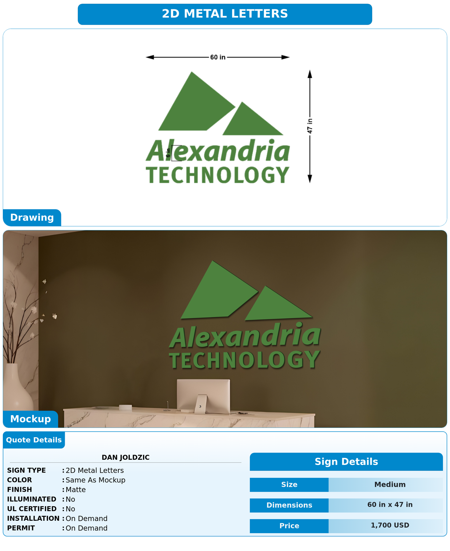 CUSTOM MOCKUP SIGN FOR Dan Joldzic