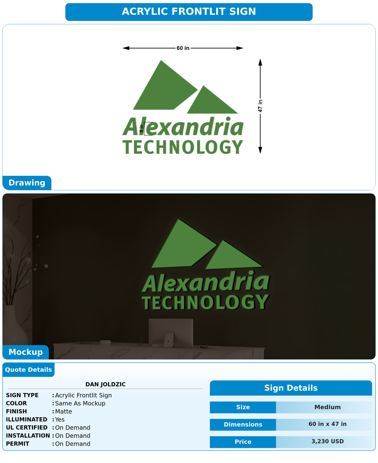 CUSTOM MOCKUP SIGN FOR Dan Joldzic