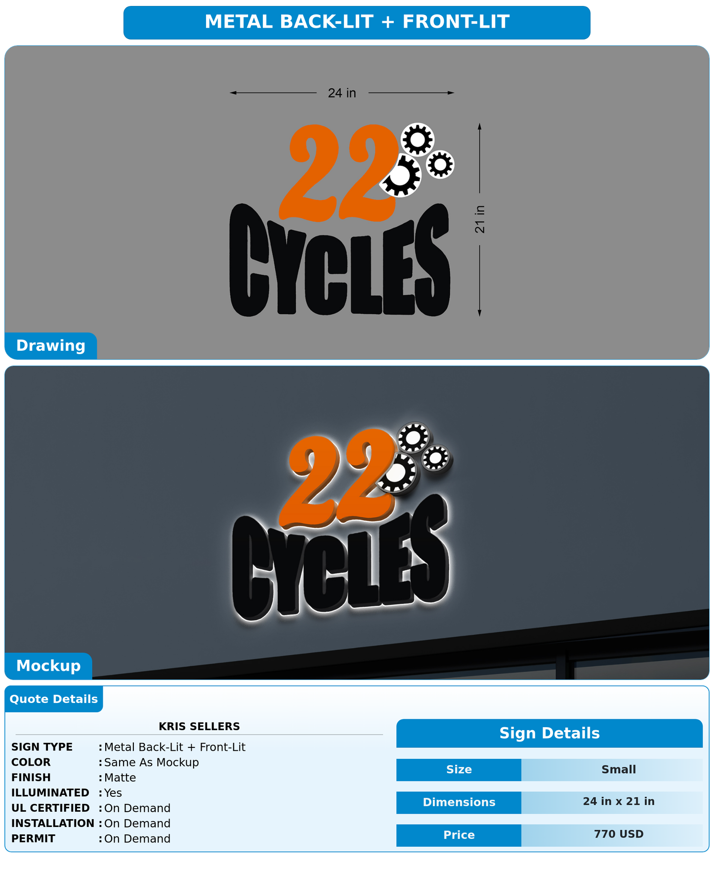 CUSTOM MOCKUP SIGN FOR Kris Sellers