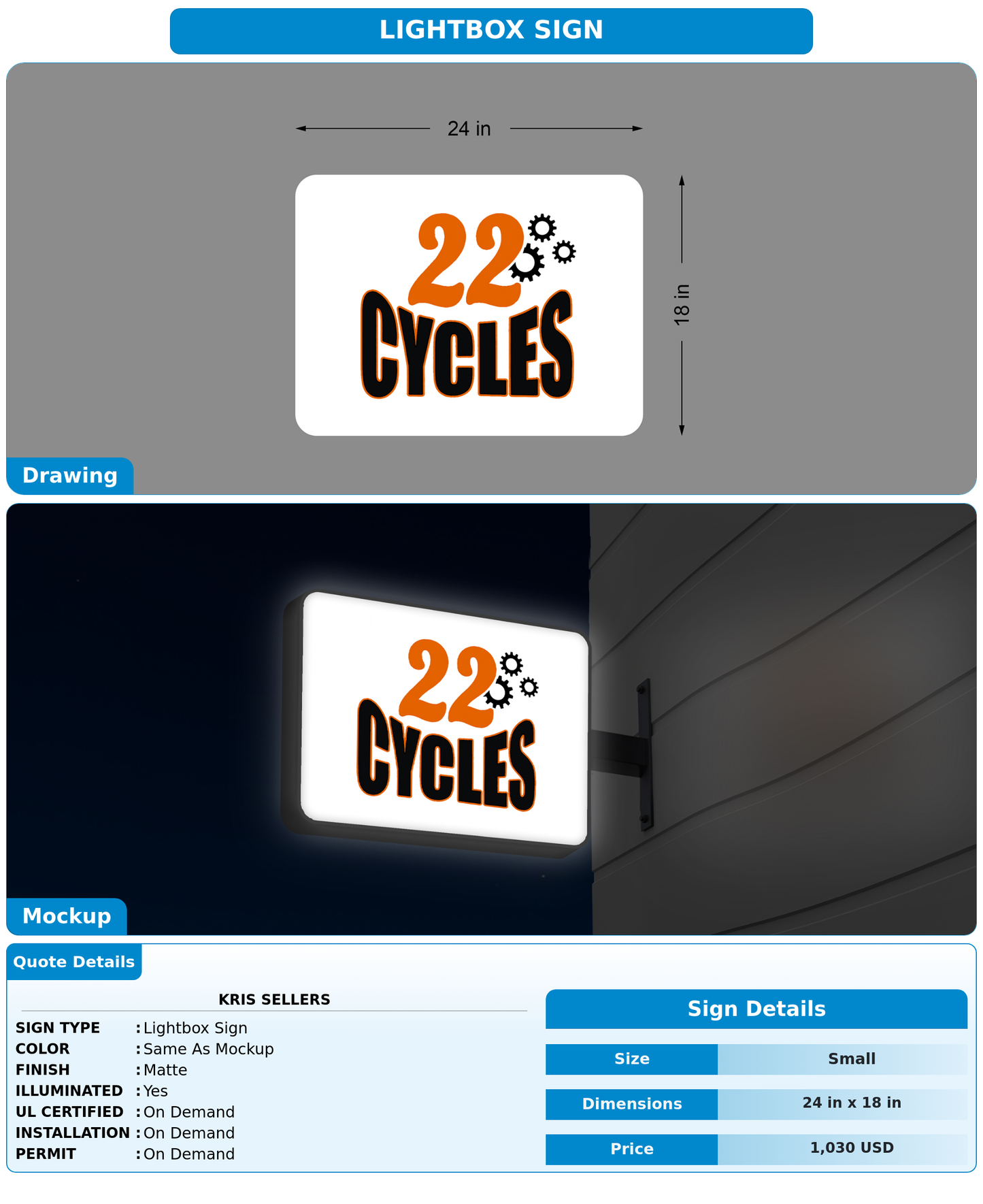 CUSTOM MOCKUP SIGN FOR Kris Sellers