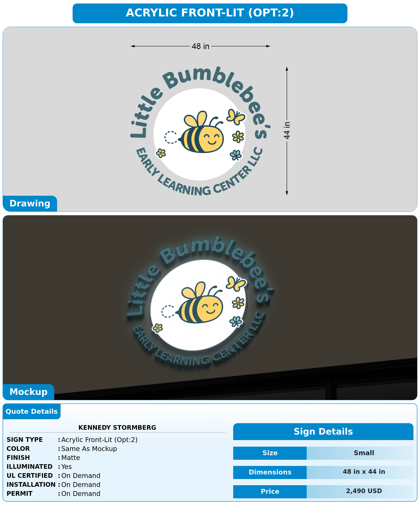 CUSTOM MOCKUP SIGN FOR kennedy stormberg