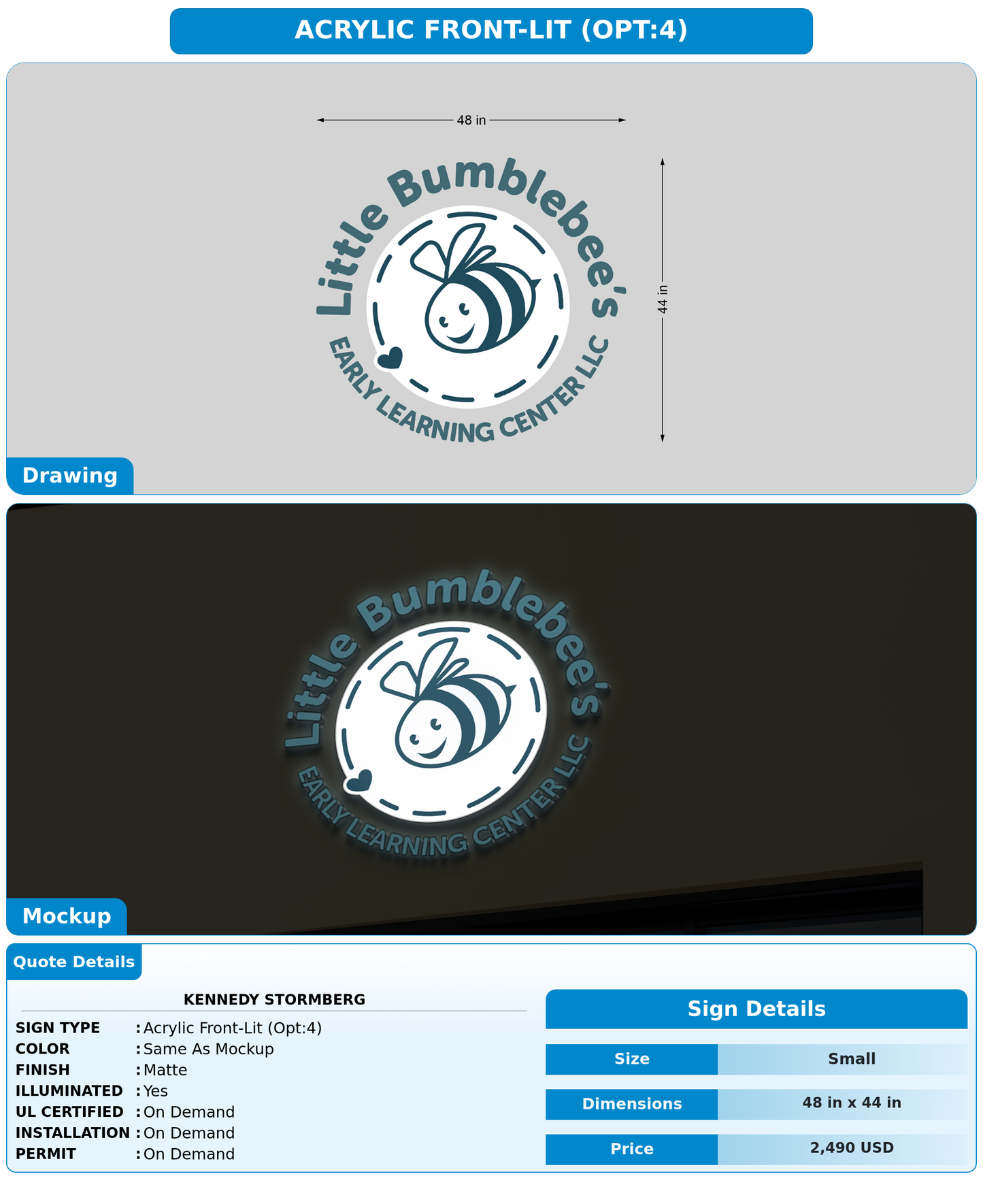 CUSTOM MOCKUP SIGN FOR kennedy stormberg