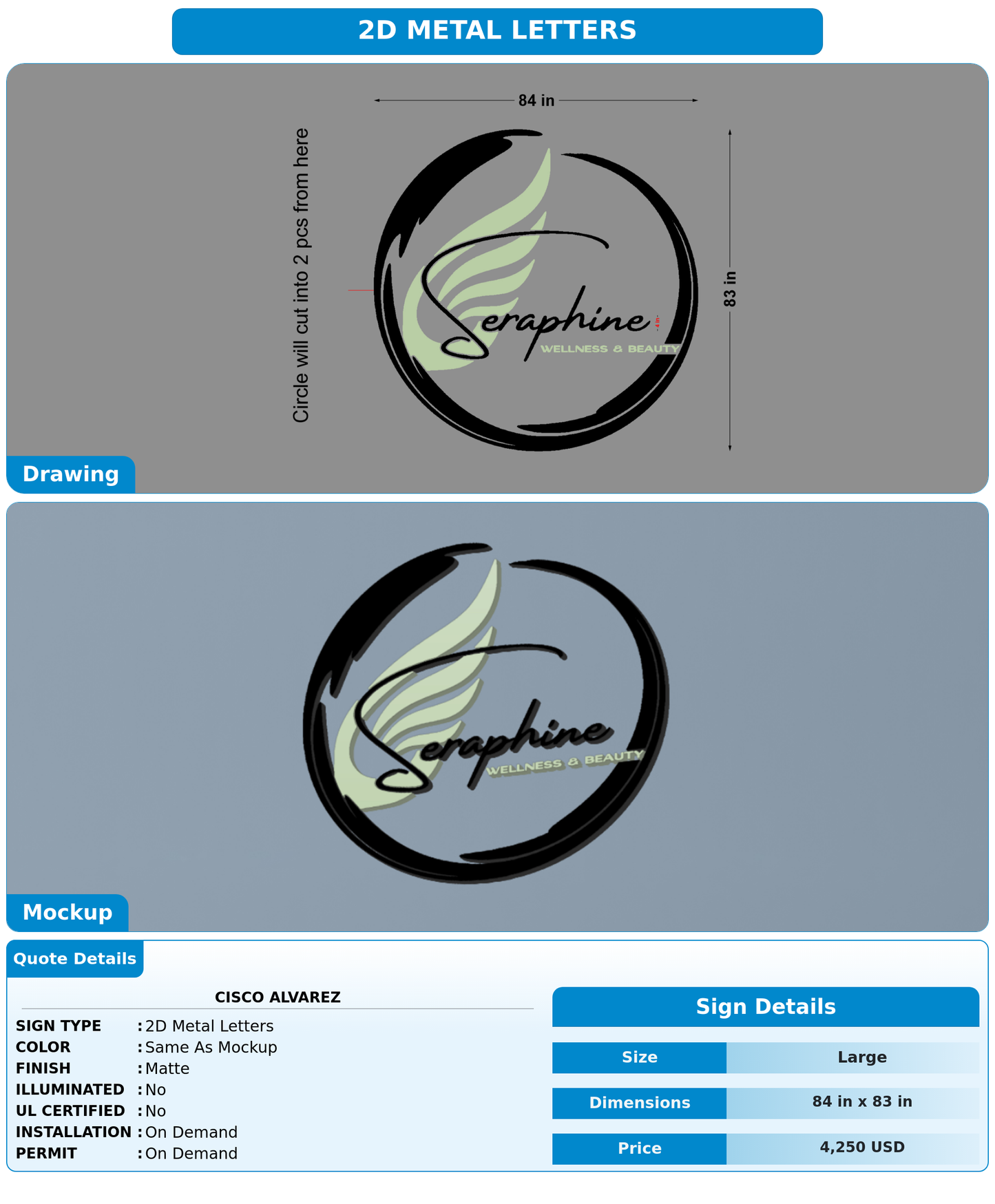 CUSTOM MOCKUP SIGN FOR Cisco Alvarez