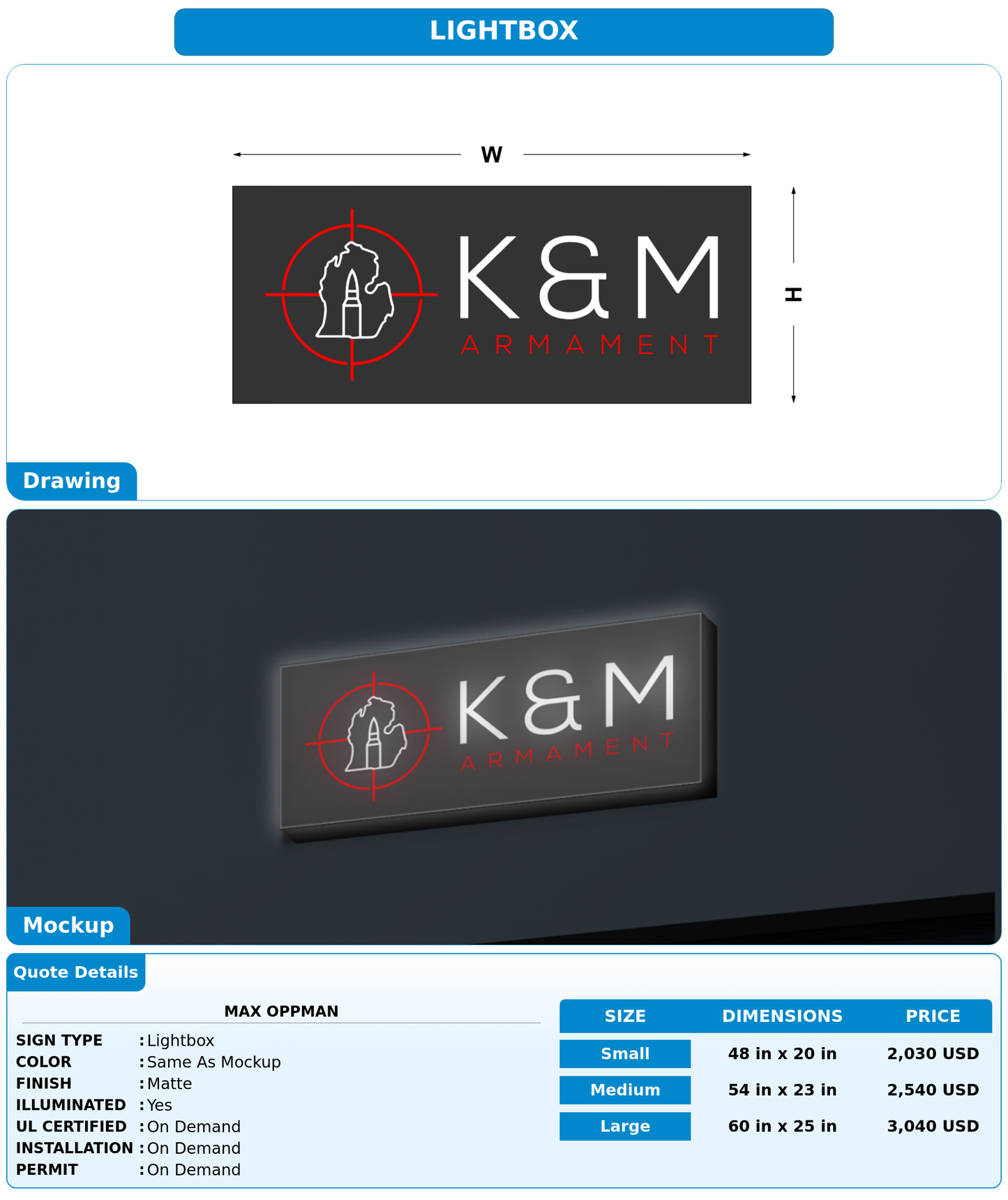 CUSTOM MOCKUP SIGN FOR Max Oppman