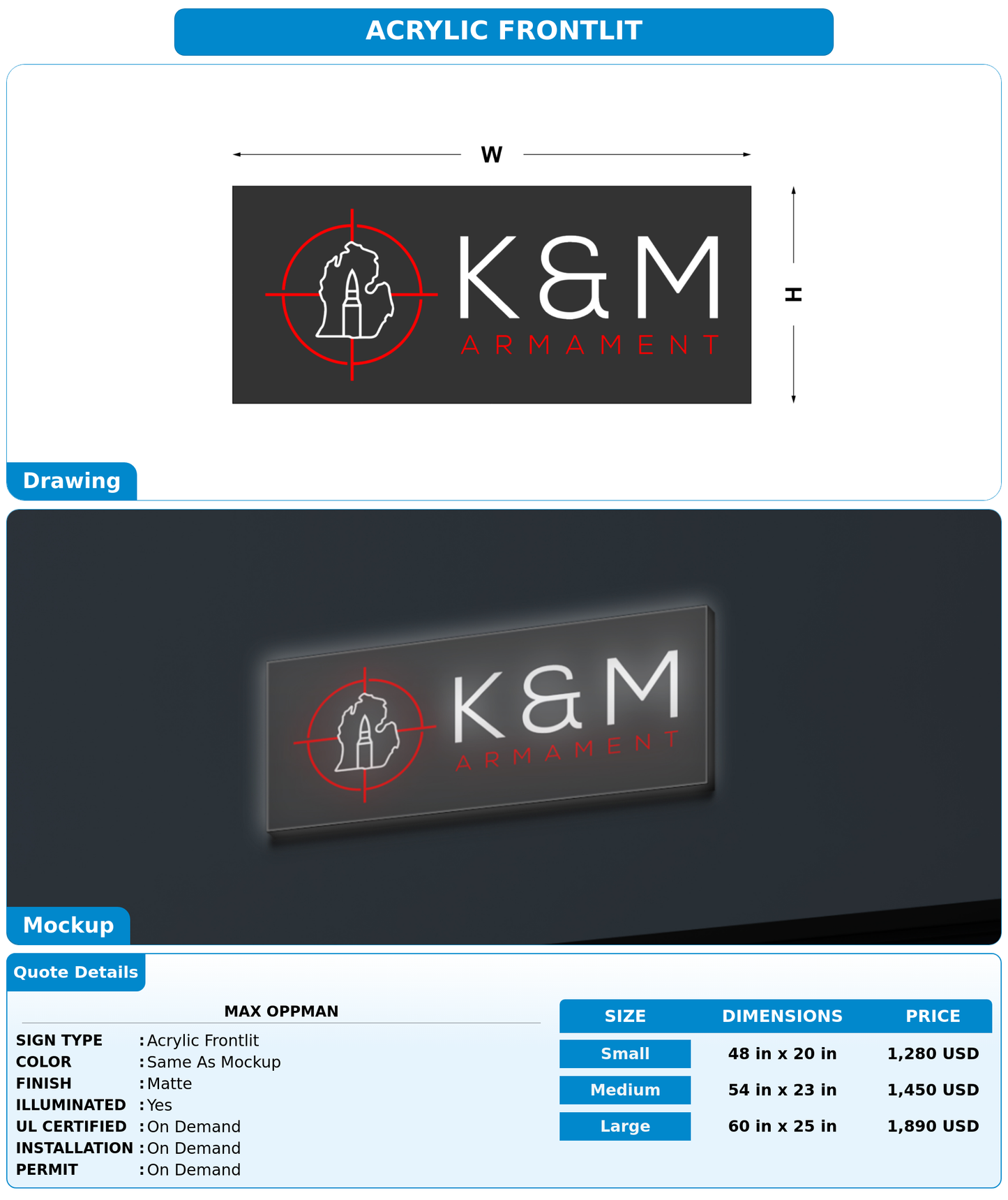 CUSTOM MOCKUP SIGN FOR Max Oppman
