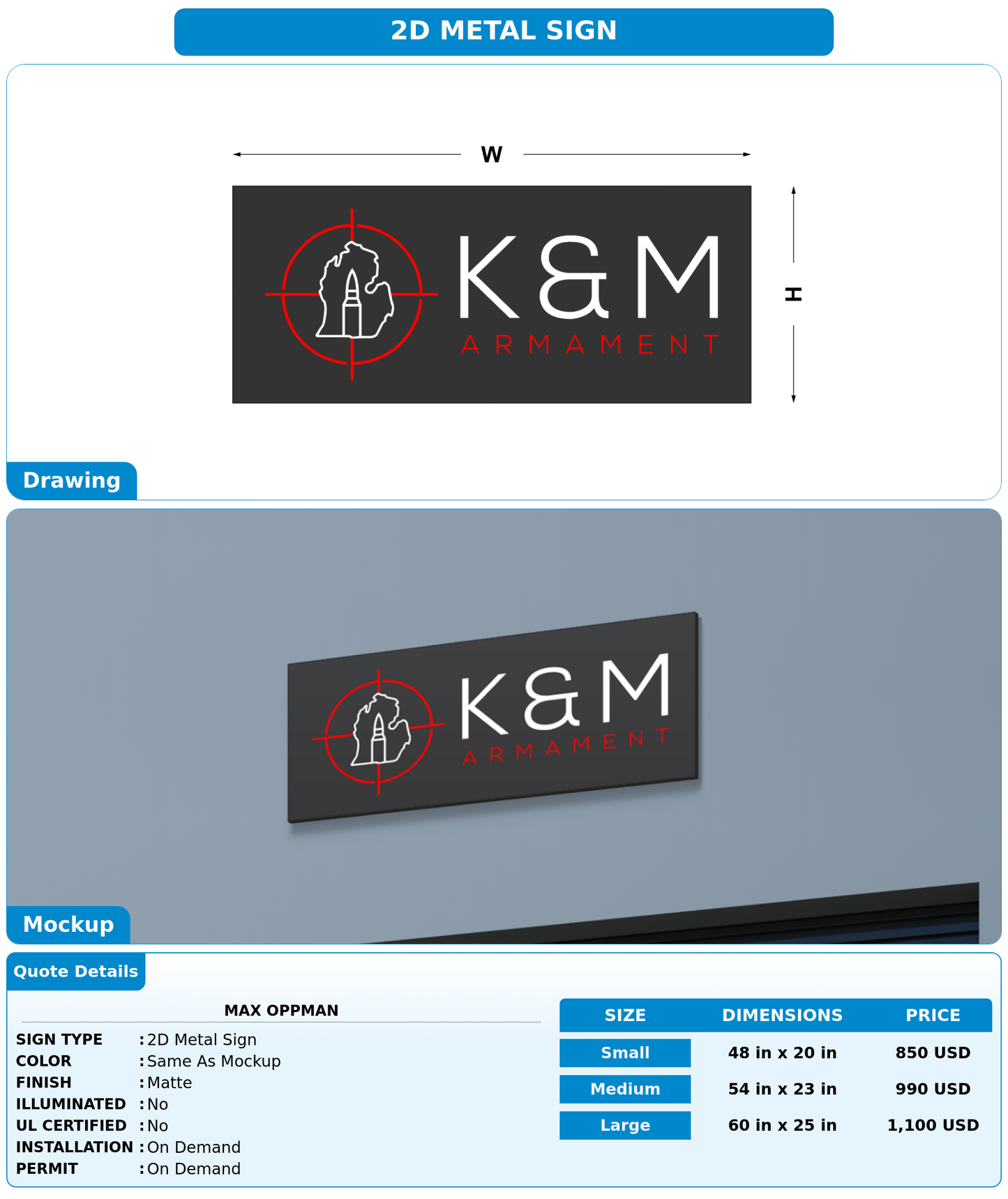 CUSTOM MOCKUP SIGN FOR Max Oppman