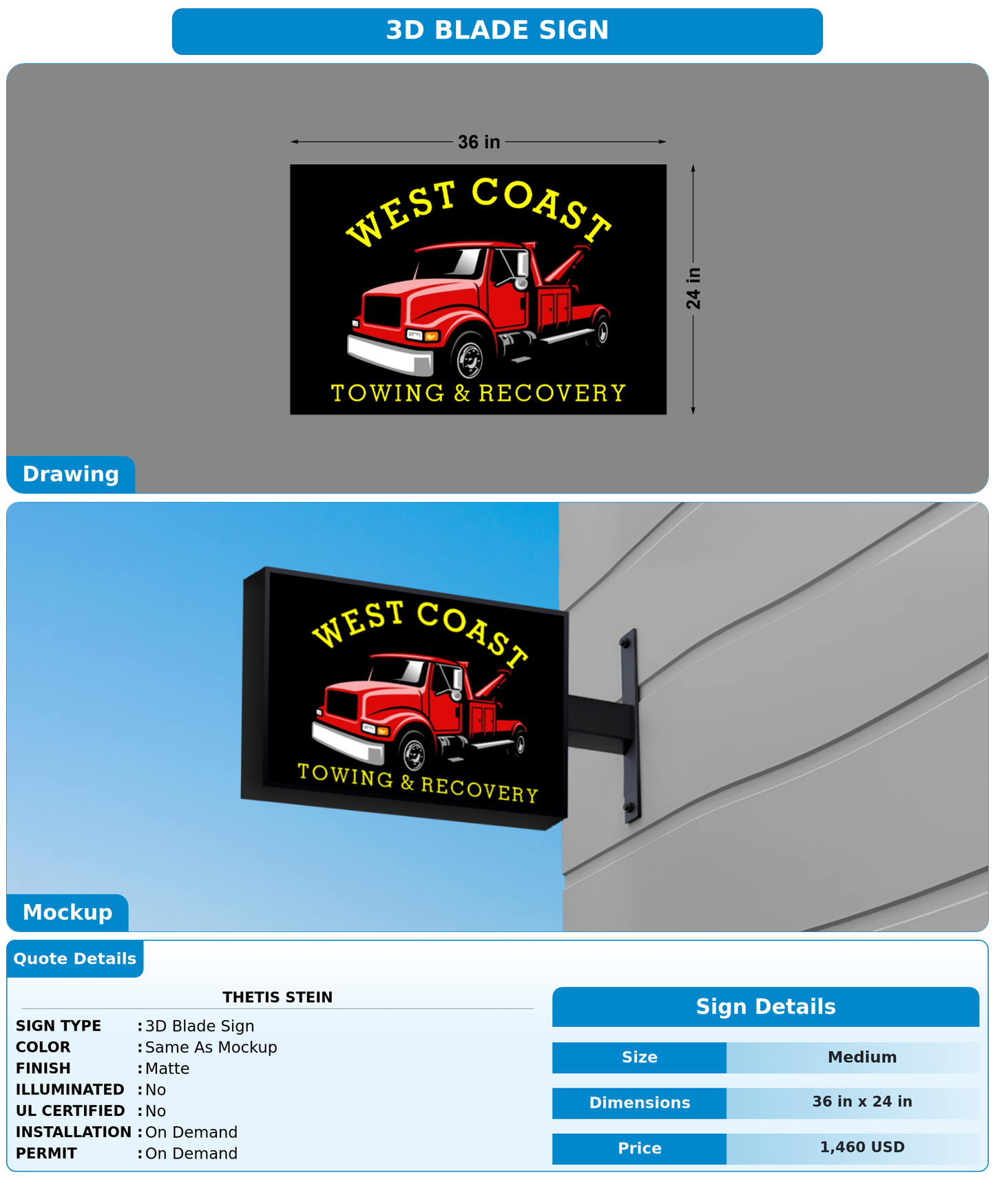 CUSTOM MOCKUP SIGN FOR Thetis Stein