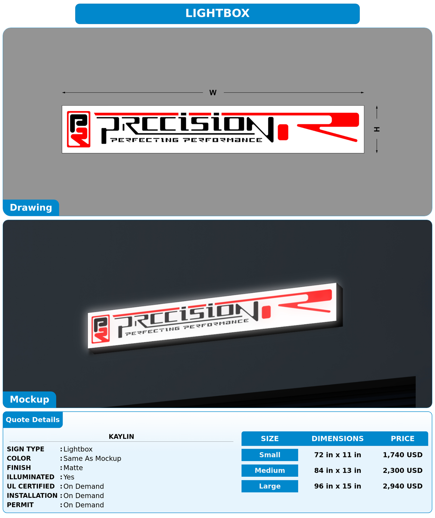 CUSTOM MOCKUP SIGN FOR Kaylin