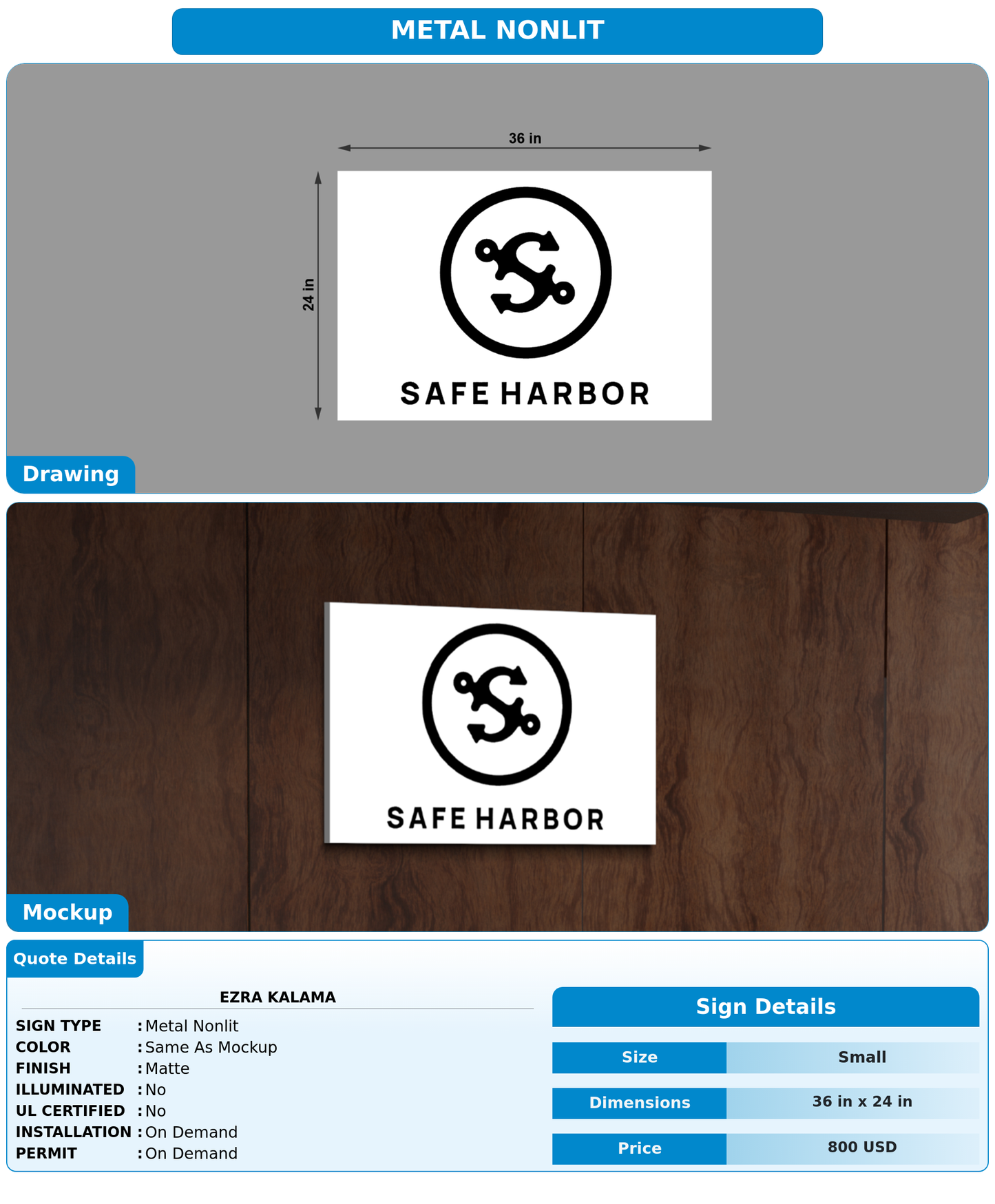 CUSTOM MOCKUP SIGN FOR Ezra Kalama