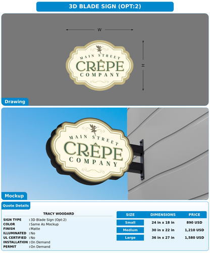 CUSTOM MOCKUP SIGN FOR Tracy Woodard