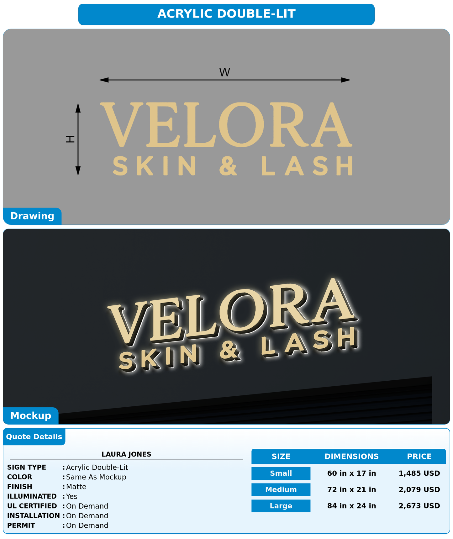 CUSTOM MOCKUP SIGN FOR Laura Jones