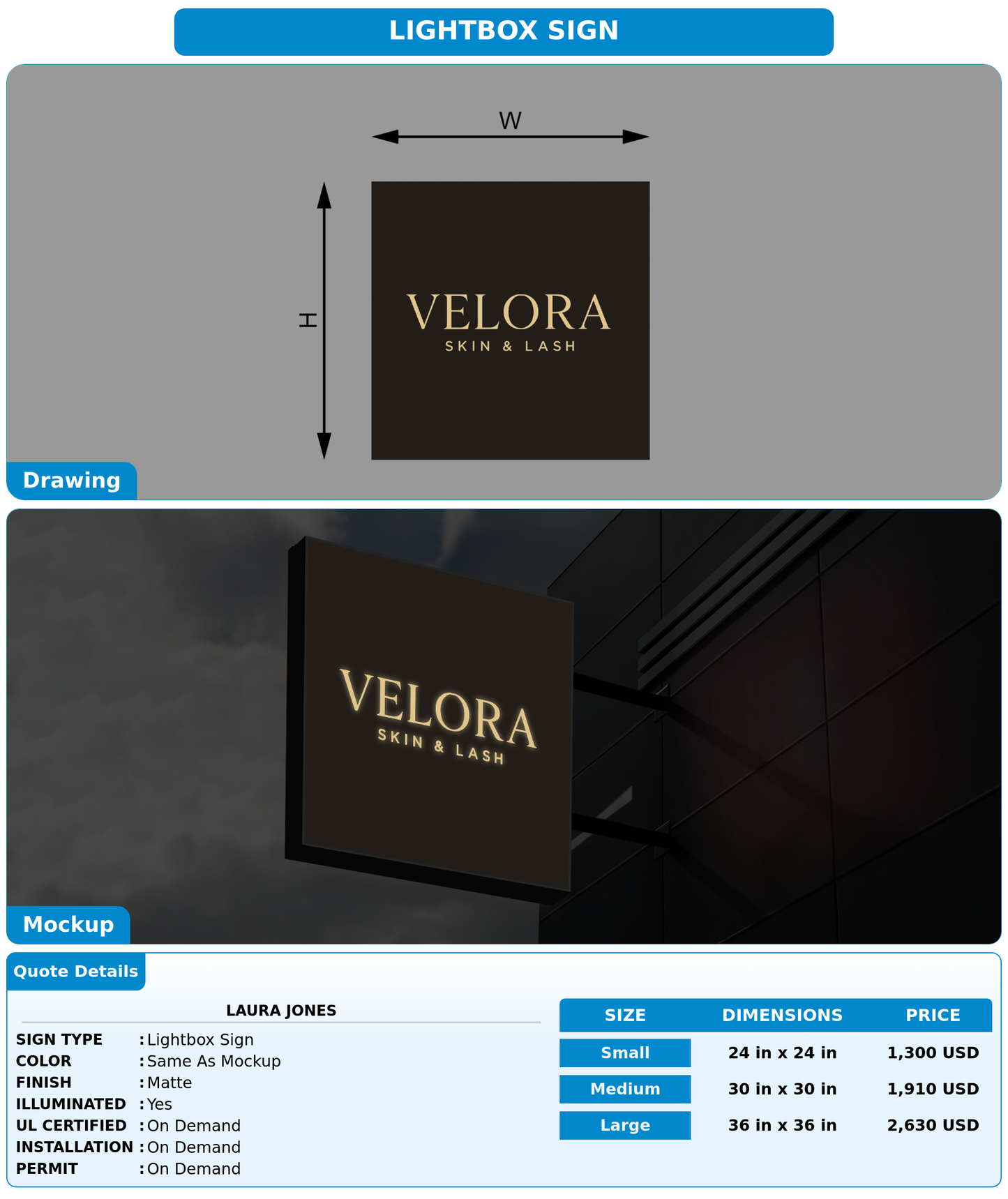 CUSTOM MOCKUP SIGN FOR Laura Jones
