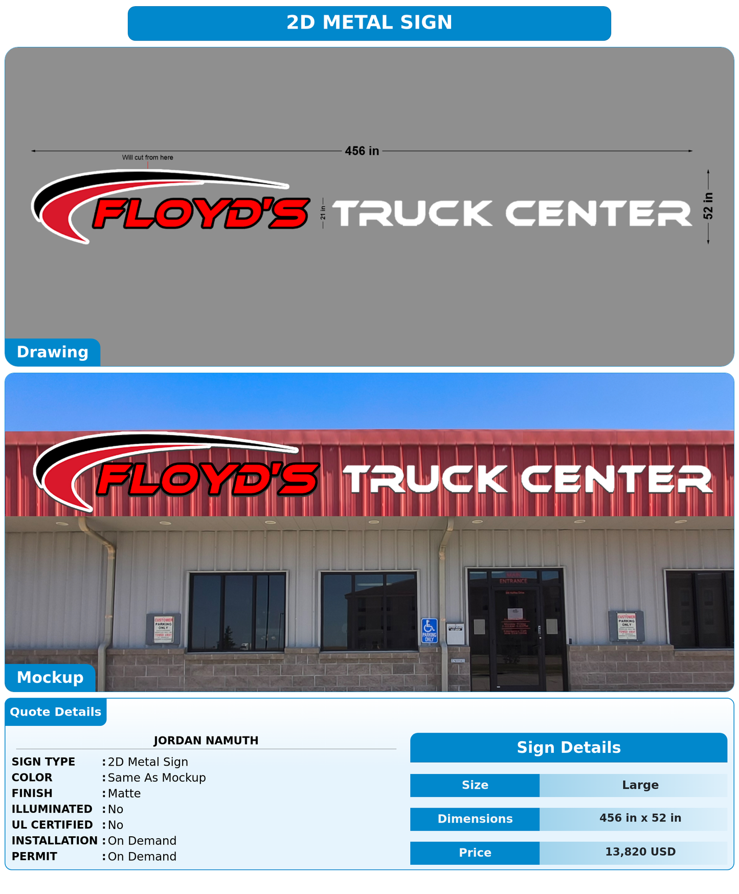 CUSTOM MOCKUP SIGN FOR Jordan Namuth