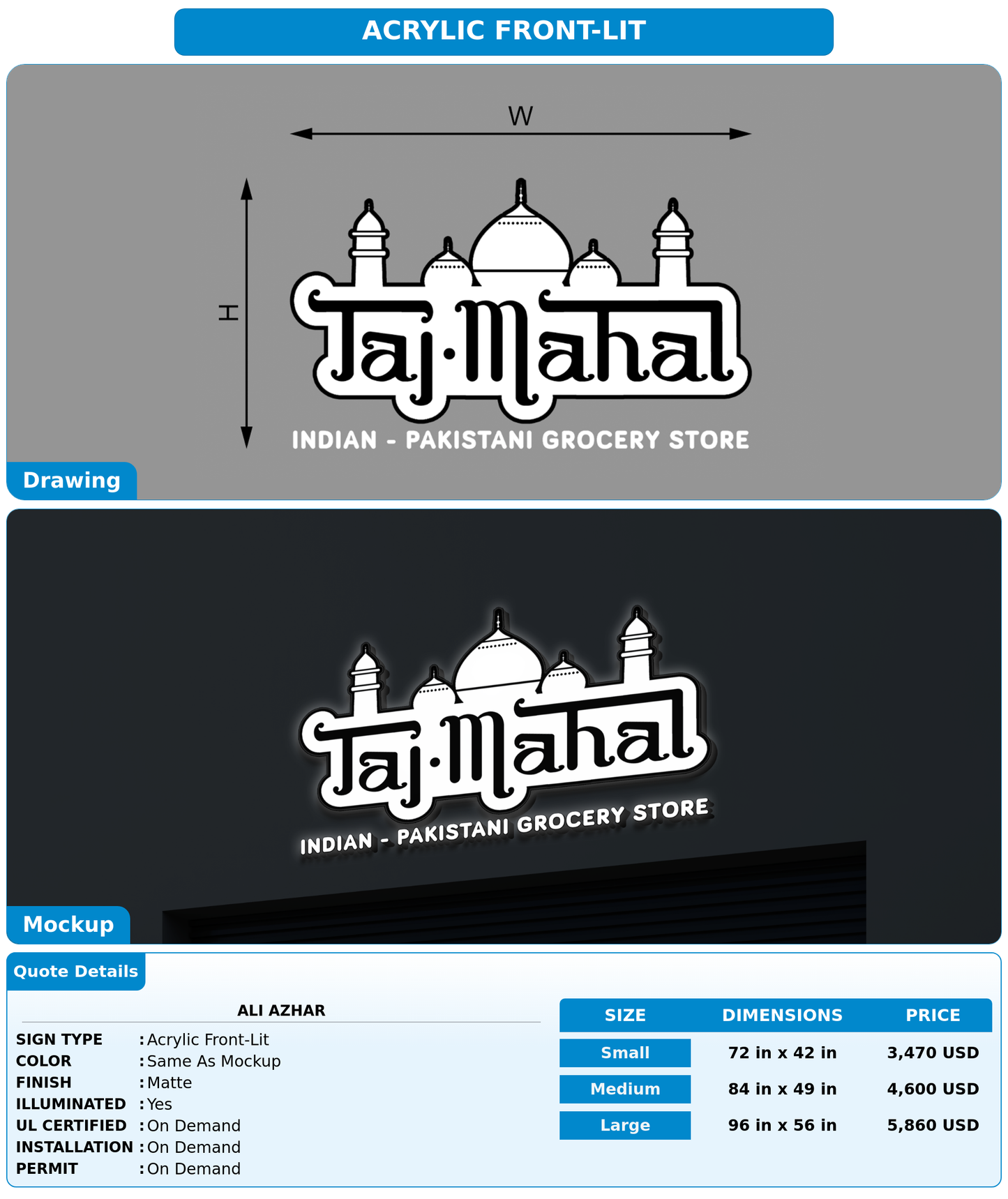 CUSTOM MOCKUP SIGN FOR Ali Azhar