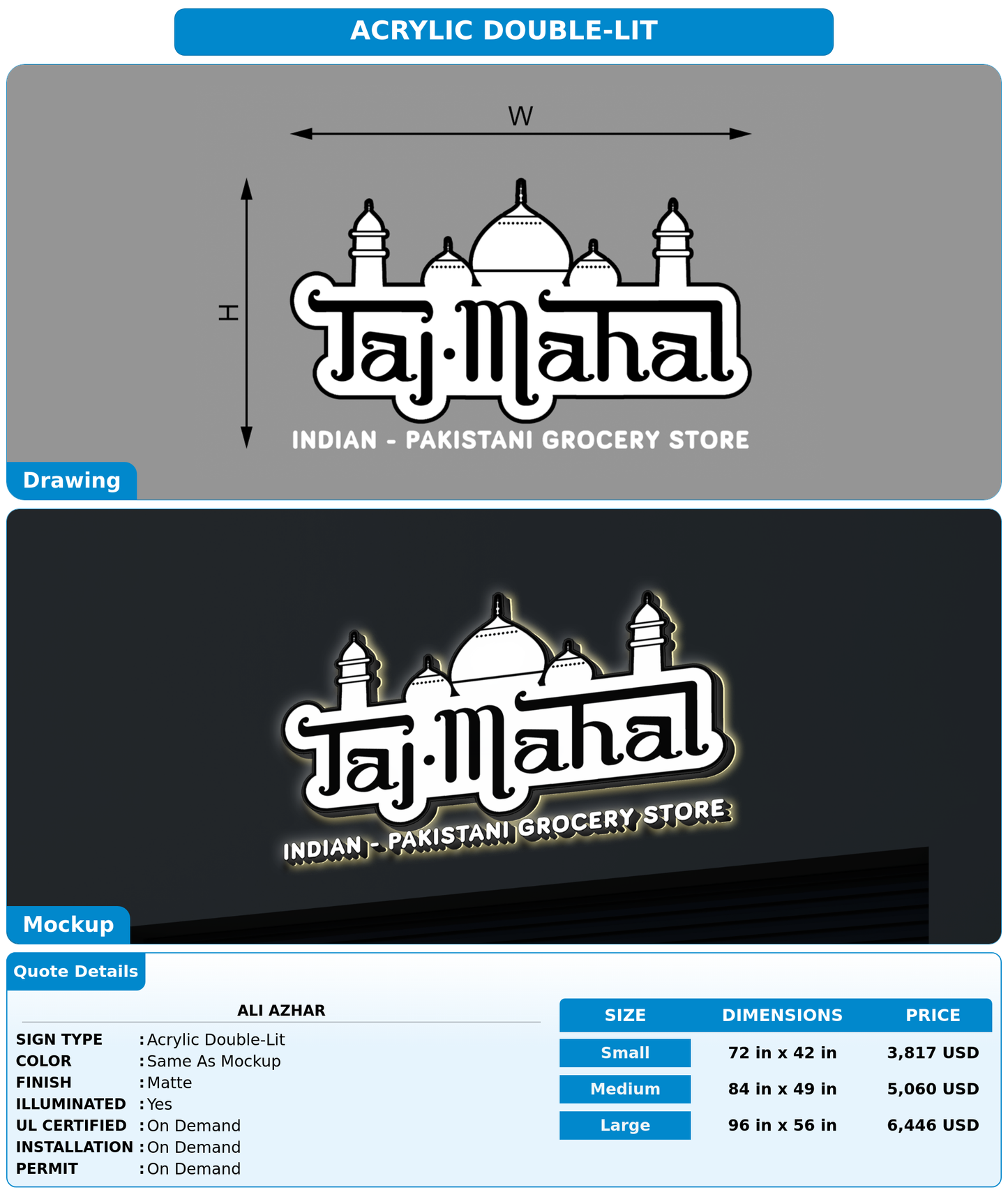 CUSTOM MOCKUP SIGN FOR Ali Azhar