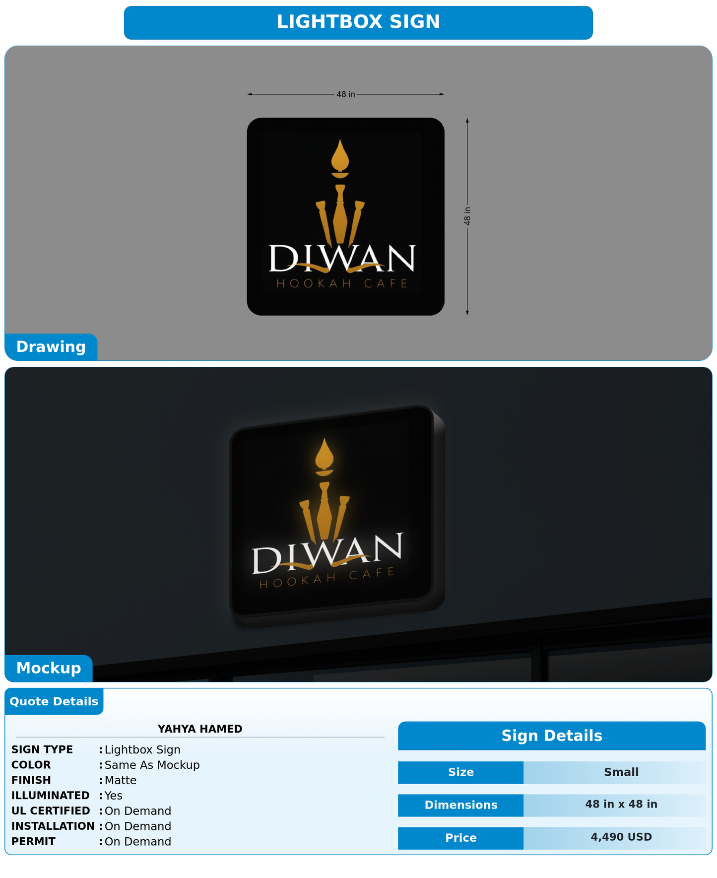 CUSTOM MOCKUP SIGN FOR yahya Hamed