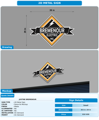 CUSTOM MOCKUP SIGN FOR Justine Bremenour