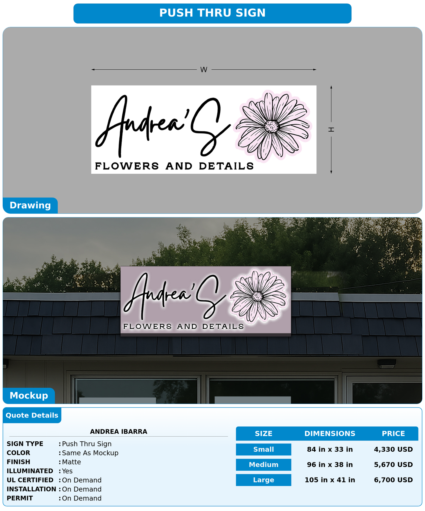 CUSTOM MOCKUP SIGN FOR Andrea Ibarra