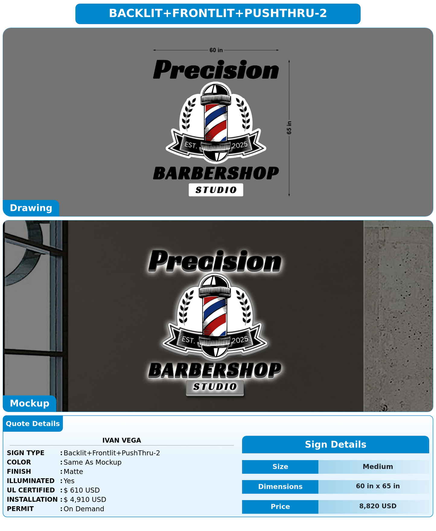 CUSTOM MOCKUP SIGN FOR Ivan Vega