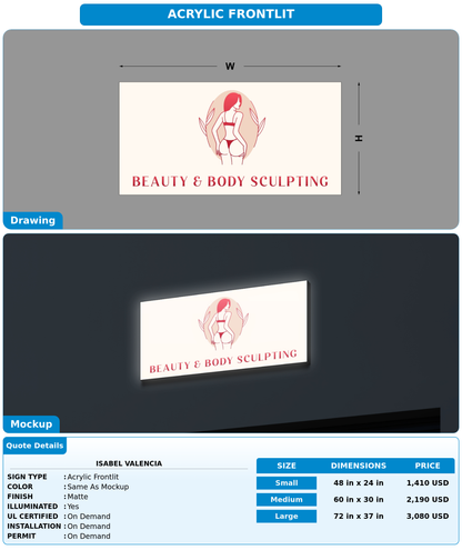 CUSTOM MOCKUP SIGN FOR Isabel Valencia