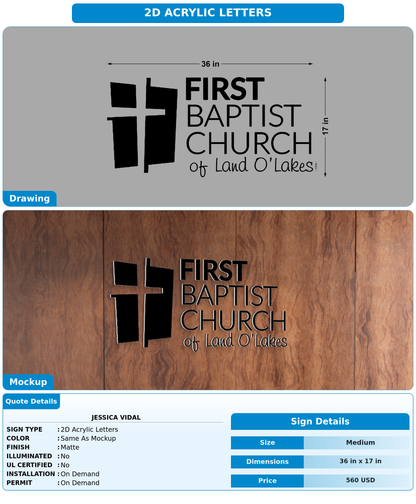 CUSTOM MOCKUP SIGN FOR Jessica Vidal