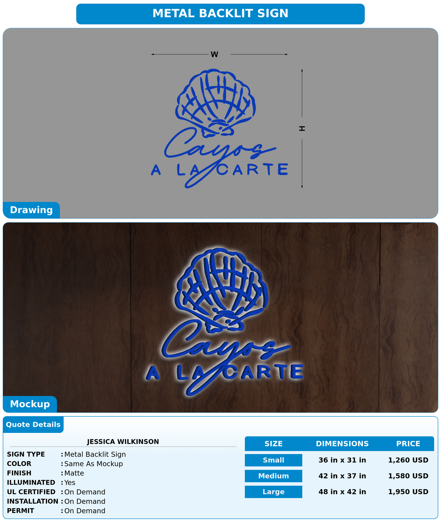 CUSTOM MOCKUP SIGN FOR Jessica Wilkinson